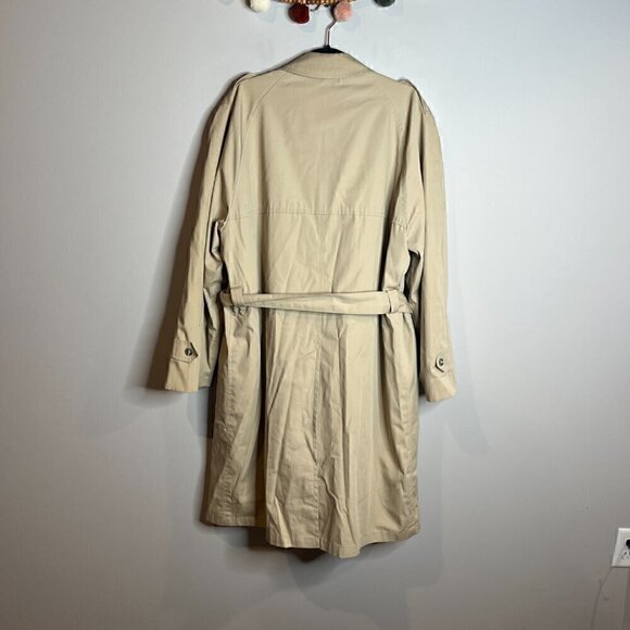 Vintage khaki tan zip out fur lining trench coat - Picture 7 of 7